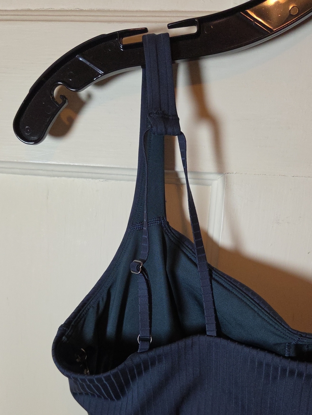 Vuori Inversion Ribbed Square-Neck Sports Bra In Ocean Blue Size Large - Picture 12 of 15